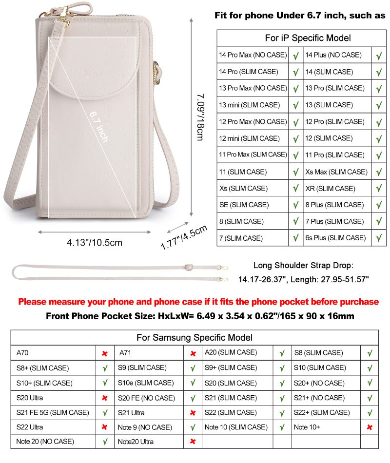 S-ZONE Small Crossbody Bags for Women Cell Phone Purse RFID Blocking Wallet Purses with Credit Card Slots - Image 3